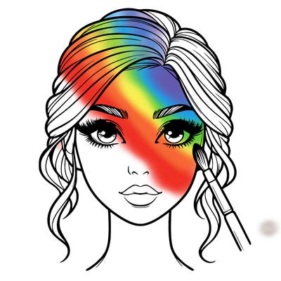 realistic person with makeup