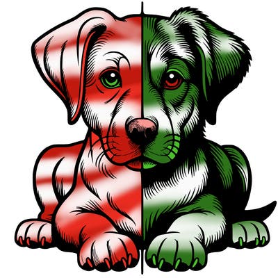 realistic dog split picture