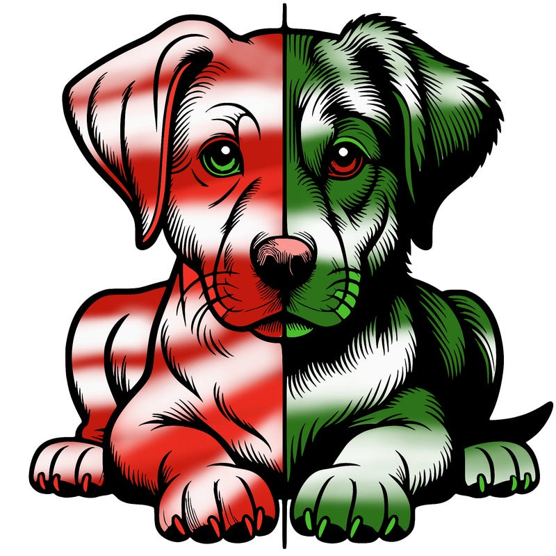 realistic dog split picture