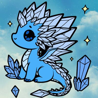 little cute crystal dragon