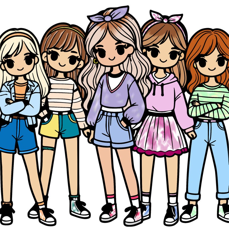 a group of girl, best friends