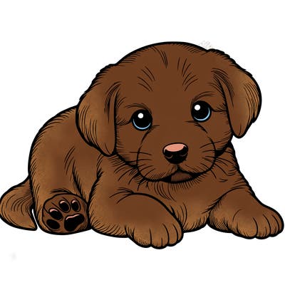 a cute realistic puppy