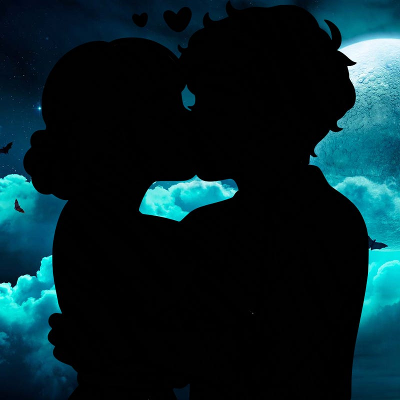 two people kissing and in love