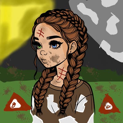 realistic girl with braids