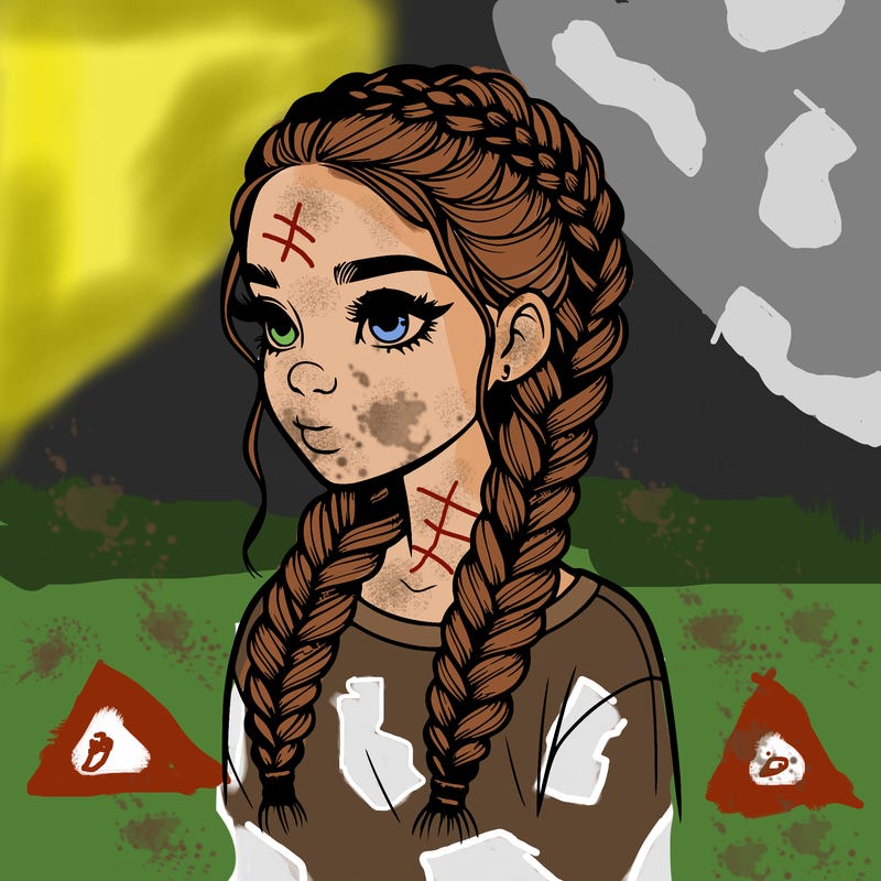 realistic girl with braids