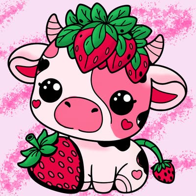 cute strawberry cow