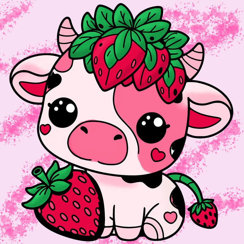 cute strawberry cow