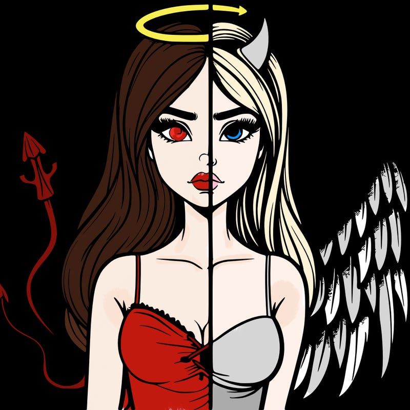 devil vs angel realistic girl