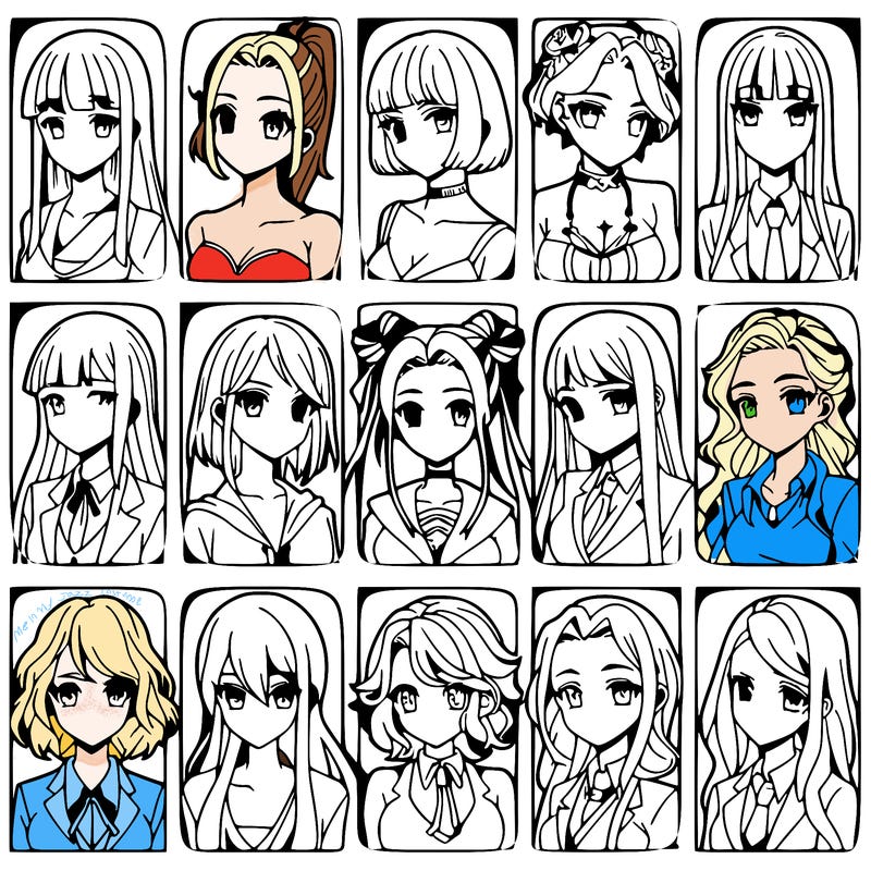 girls that look diffrent anime