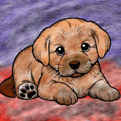 a cute realistic puppy