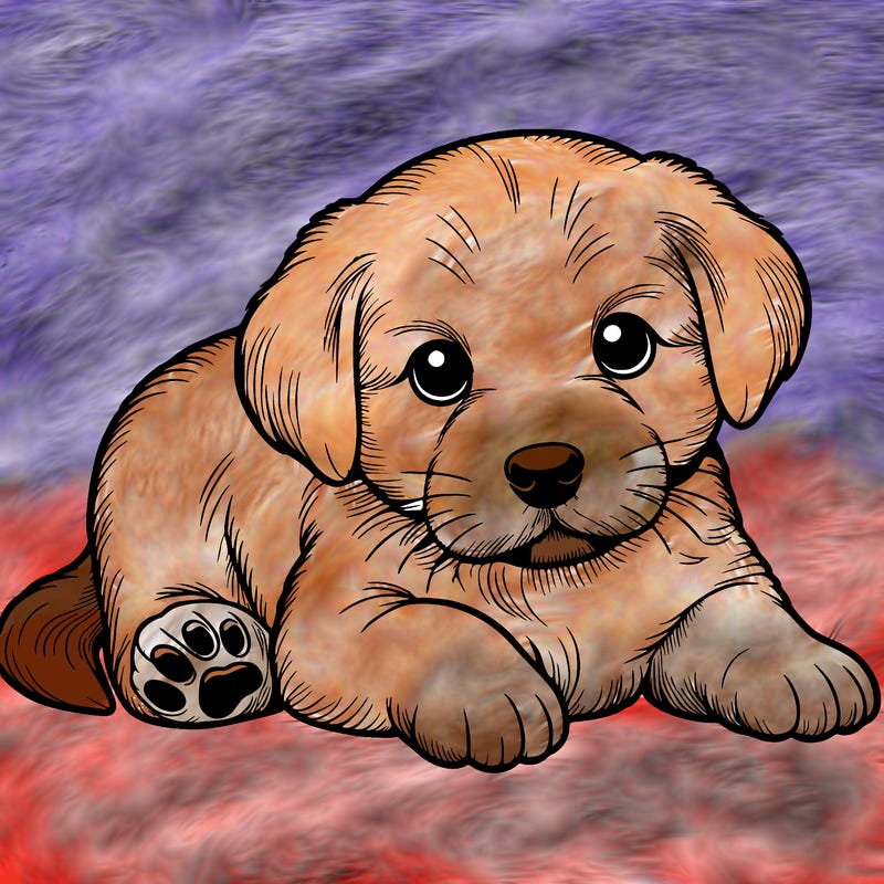 a cute realistic puppy