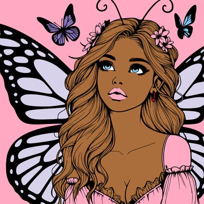 butterfly fairy realistic girl