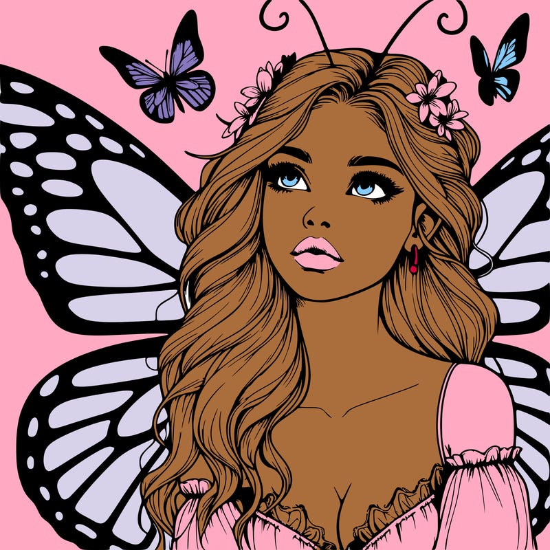 butterfly fairy realistic girl