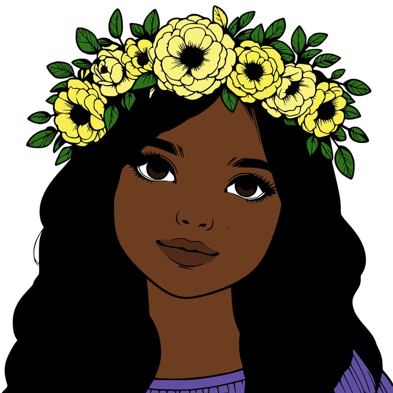 realistic girl with flower crown
