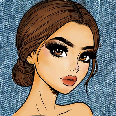 realistic girl with lashes