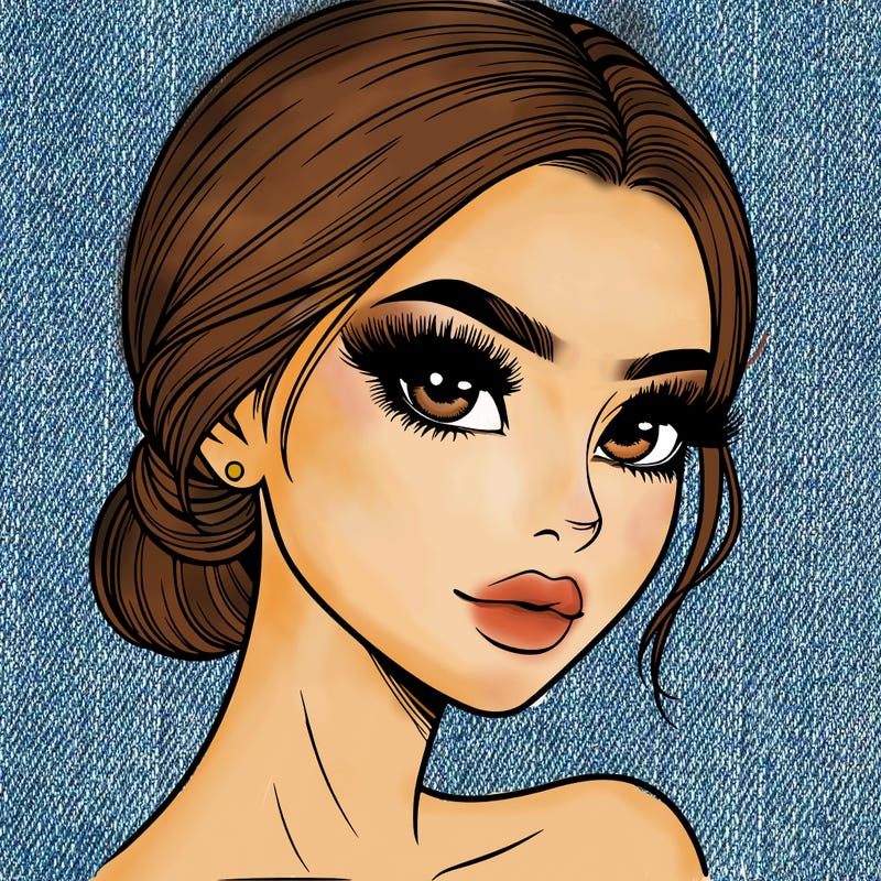 realistic girl with lashes