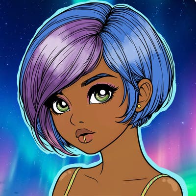 realistic girl with really short hair