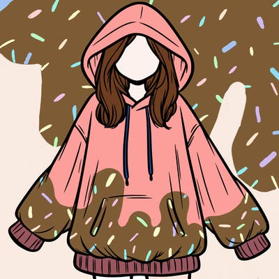 girl in oversized hoodie