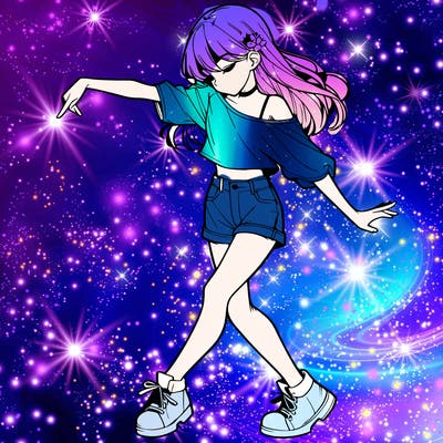 realistic girl danceing