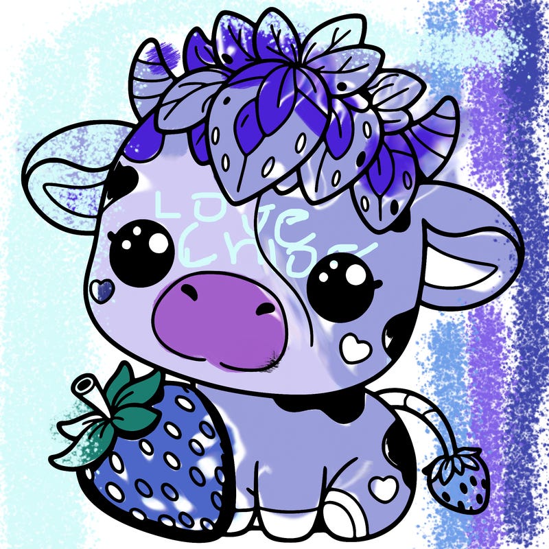 cute strawberry cow