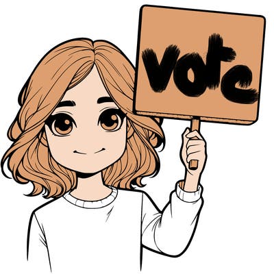 realistic girl holding up a sign