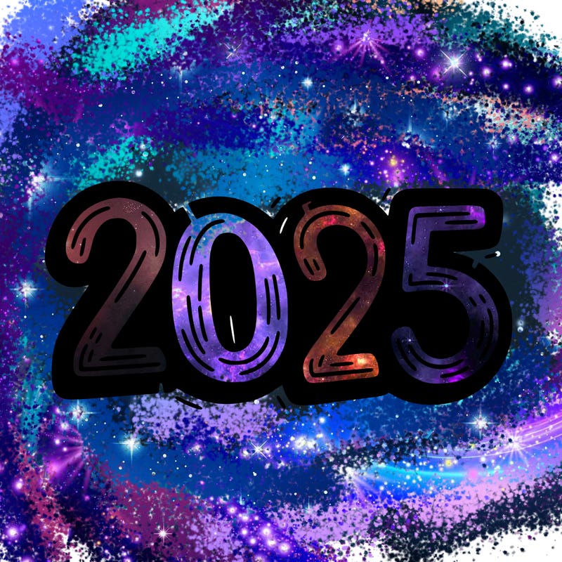 one line scrawled numbers sketch design “2025”