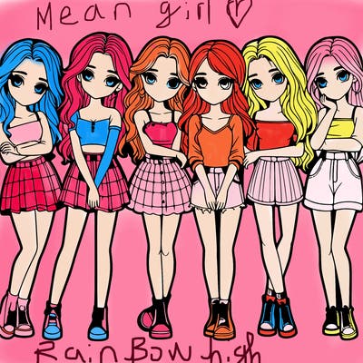 a group of girls realistic