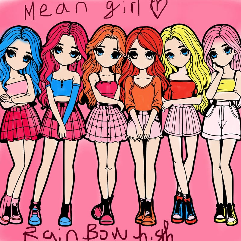 a group of girls realistic