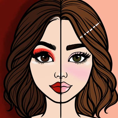 realistic girl split half