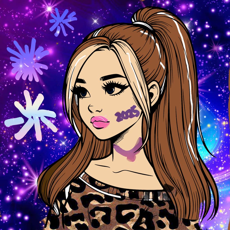 realistic girl with a high ponytail