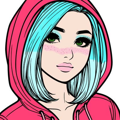 realistic adult girl with hoodie on