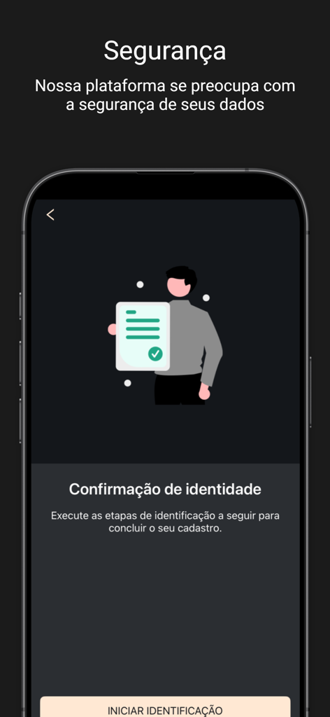 Jangada: Conta PJ Digital - Tela de verificação de identidade para o aplicativo de conta PJ digital da Jangada