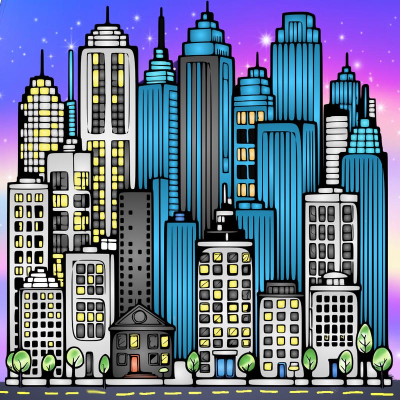 a city with skyscrapers