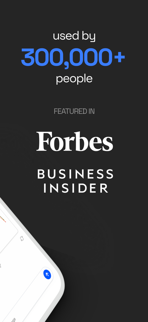 Julius AI: Data & Math Helper - Écran marketing de Julius AI montrant plus de 300 000 utilisateurs et des fonctionnalités dans Forbes et Business Insider.