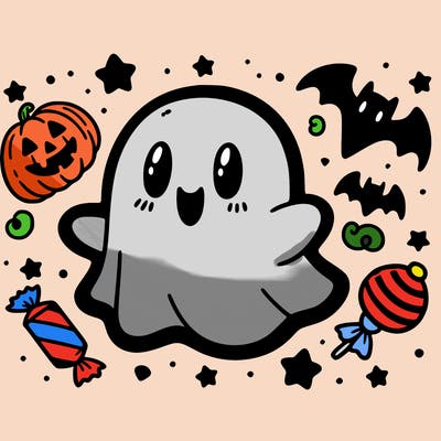 halloween cute little ghost