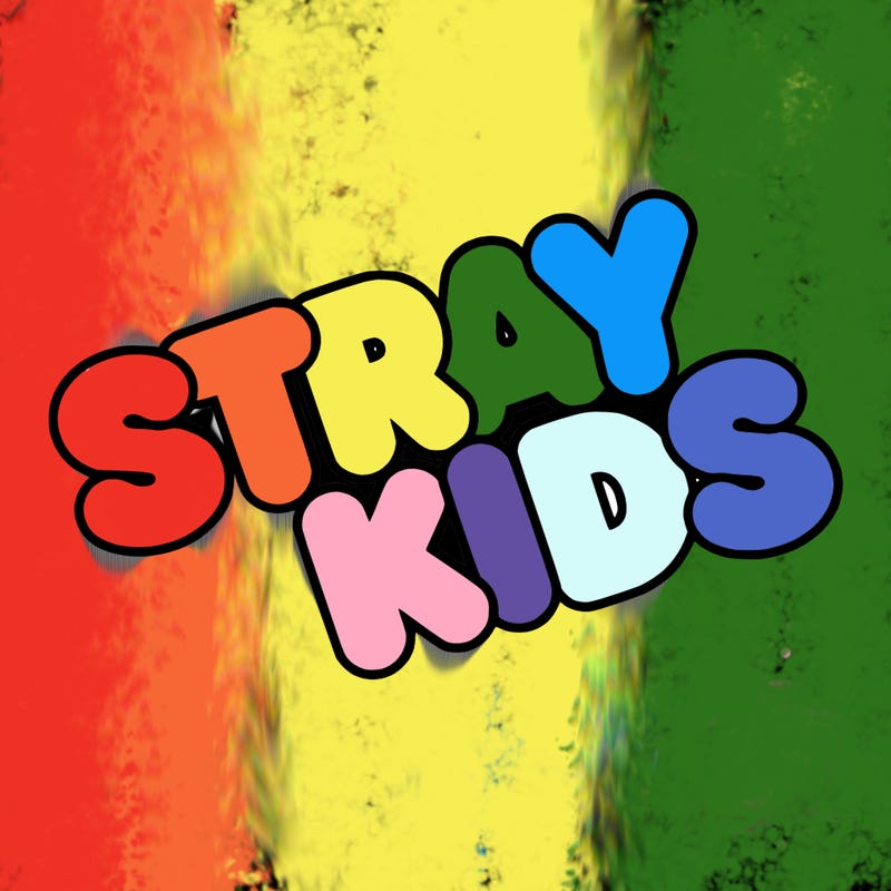 bubble letters saying stray kids