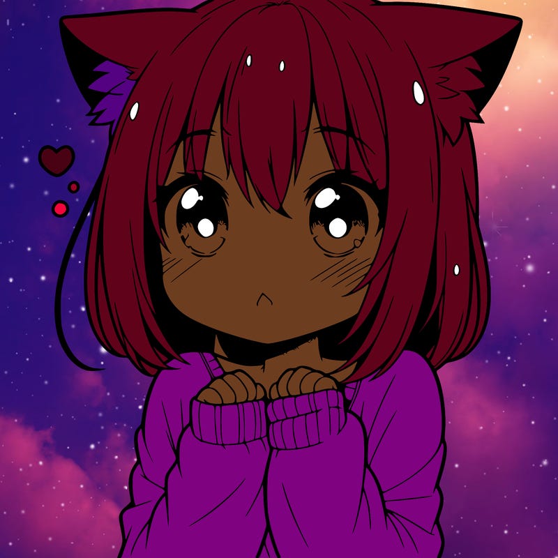 shy anime catgirl