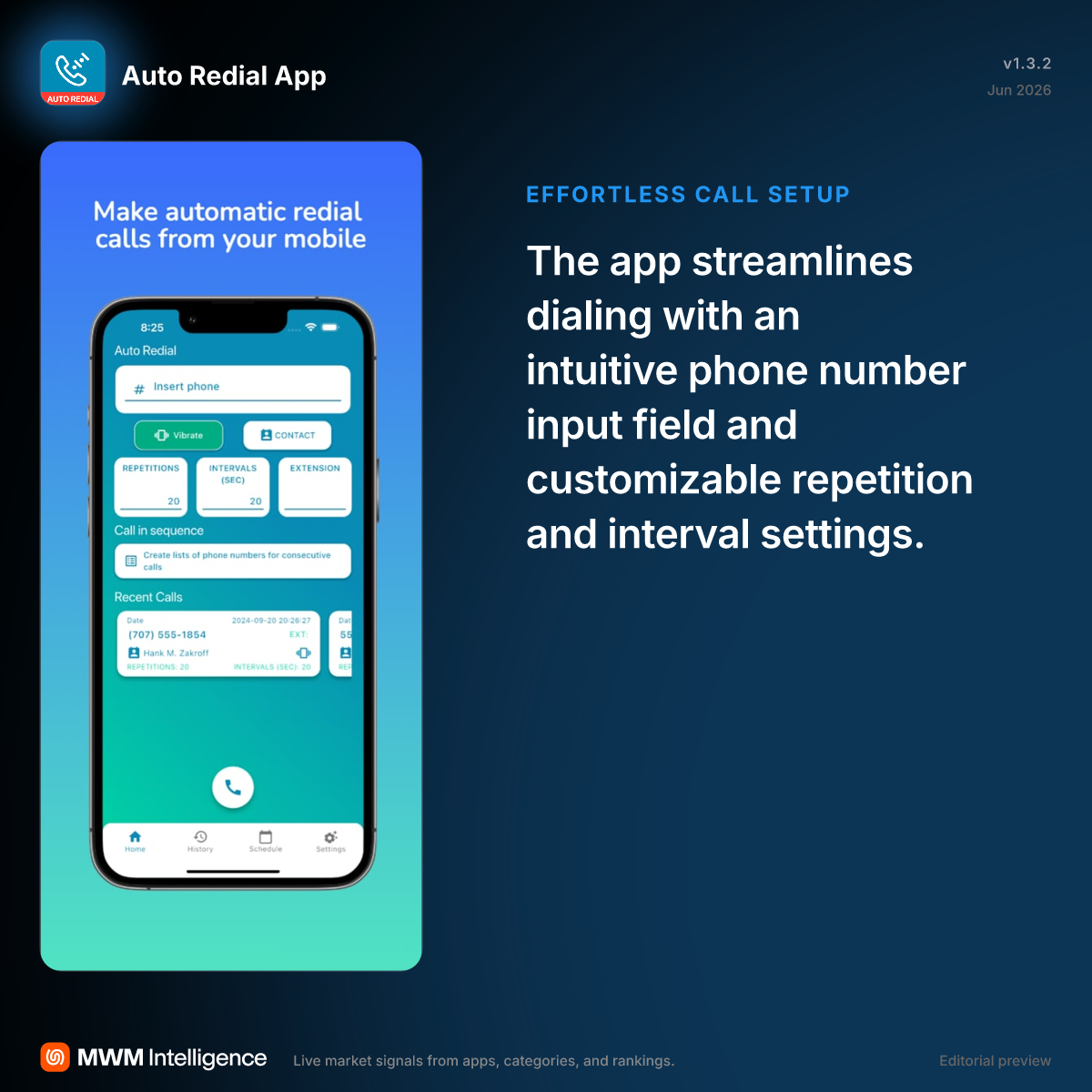 Auto Redial App - Productivity App | MWM