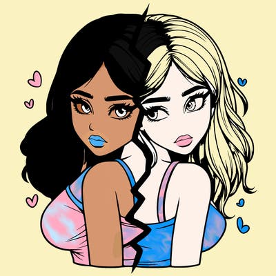 realistic girl split