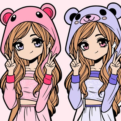 teen girl in animal costume