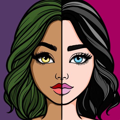 realistic girl split half