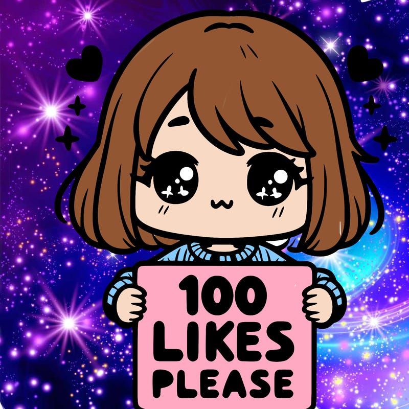 cute girl holding a sign saying 100 likes please