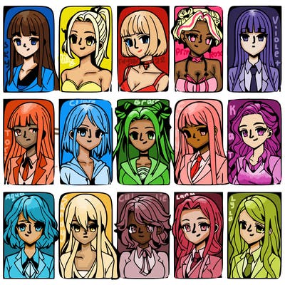 girls that look diffrent anime