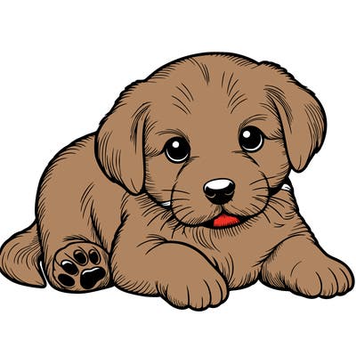 a cute realistic puppy