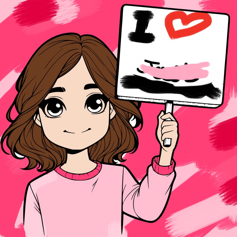 realistic girl holding up a sign