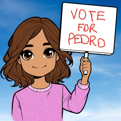 realistic girl holding up a sign