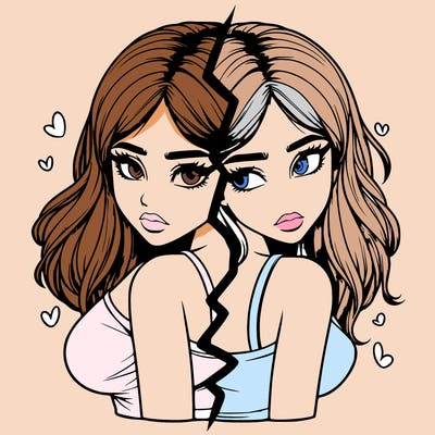 realistic girl split