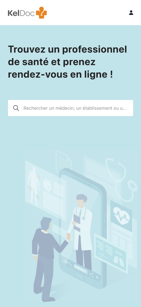 KelDoc - KelDoc app interface for finding healthcare professionals and booking medical appointments online