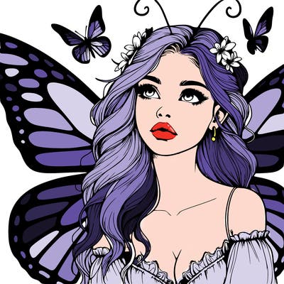 butterfly fairy realistic girl