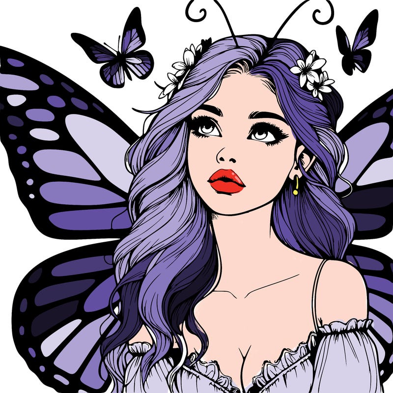 butterfly fairy realistic girl